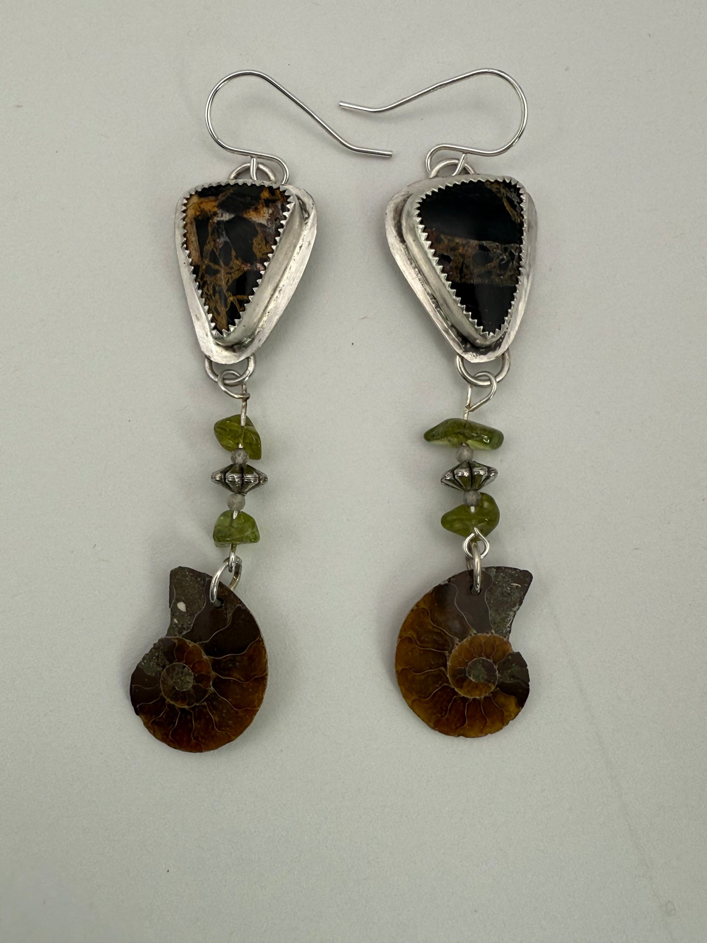 Fossil and Iron Buffalo Earrings