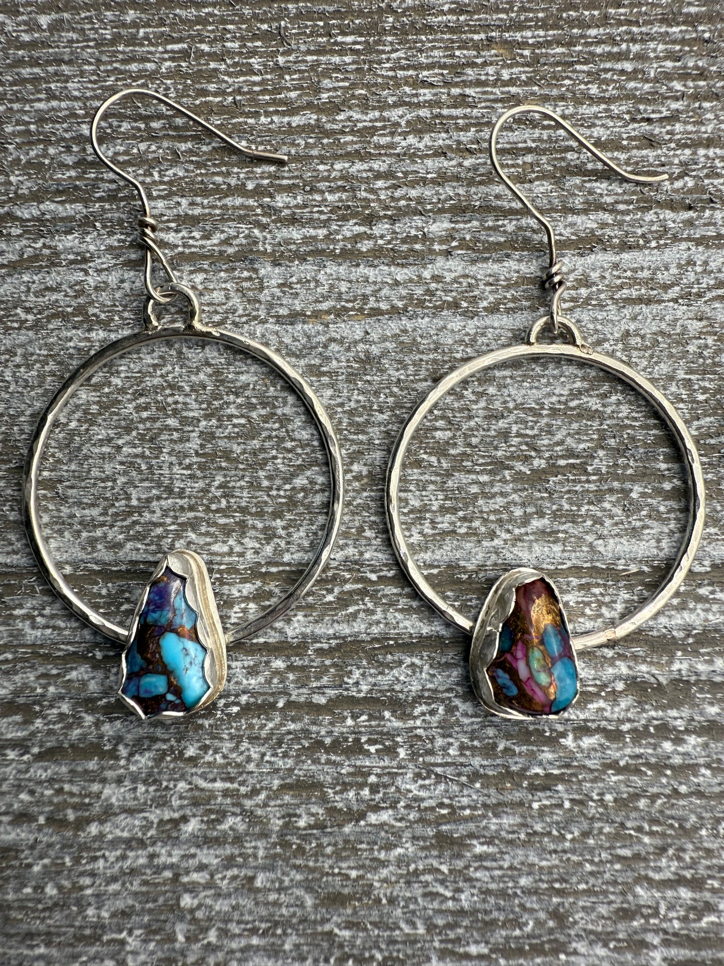Hoops with Purple Mojave Stones