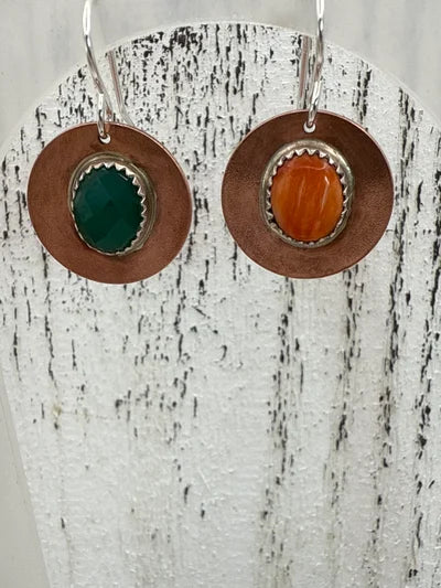Copper Asymetrical earrings