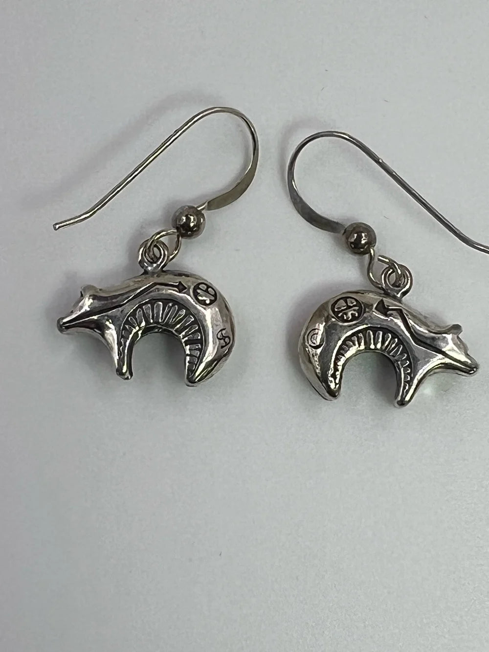Vintage bear earrings sterling silver.