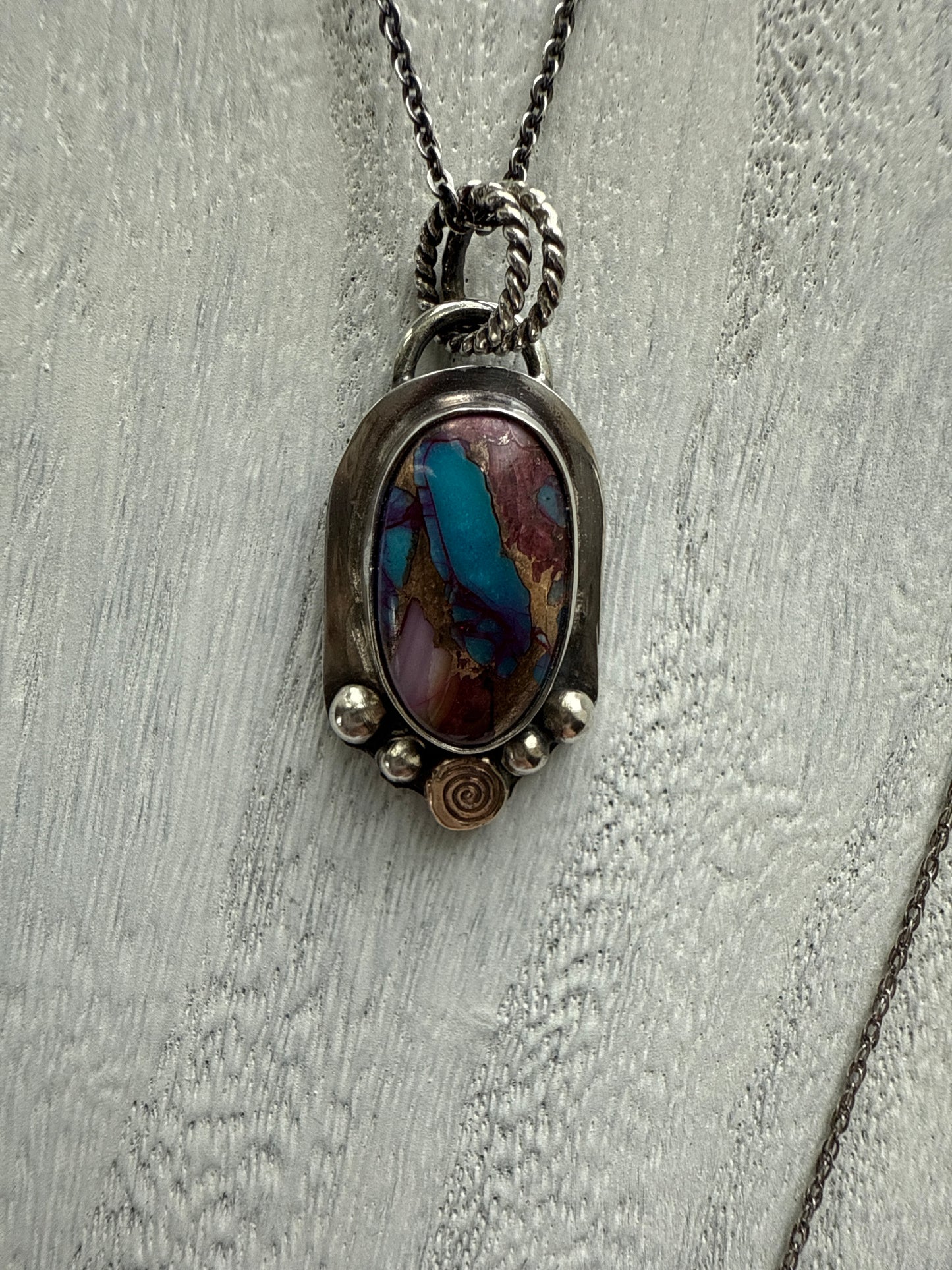 Purple Mojave Spiral Necklace