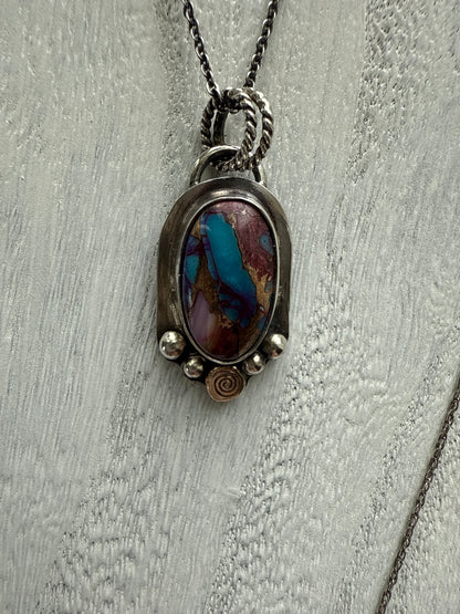 Purple Mojave Spiral Necklace
