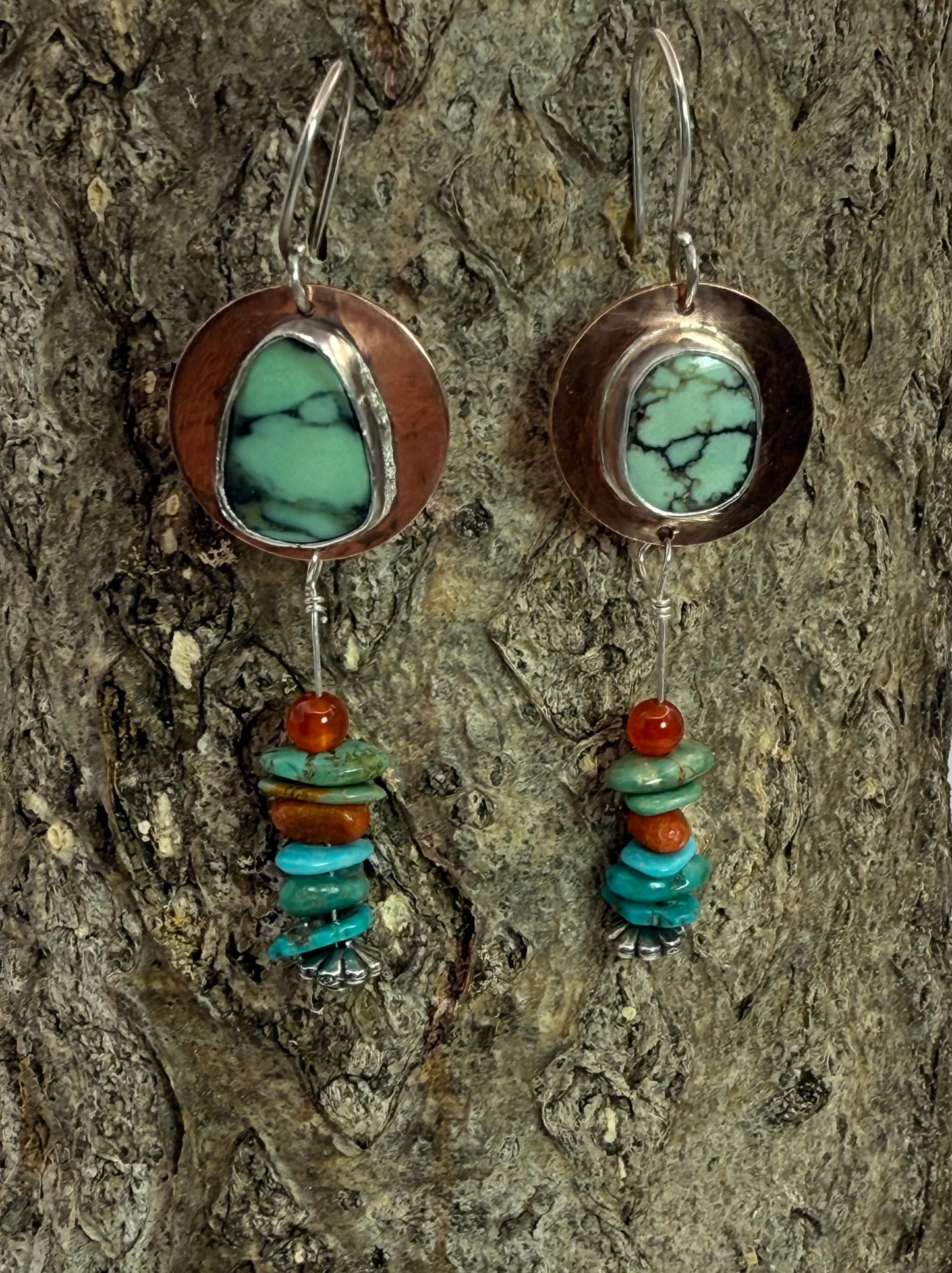 Copper and Variscite Earrings