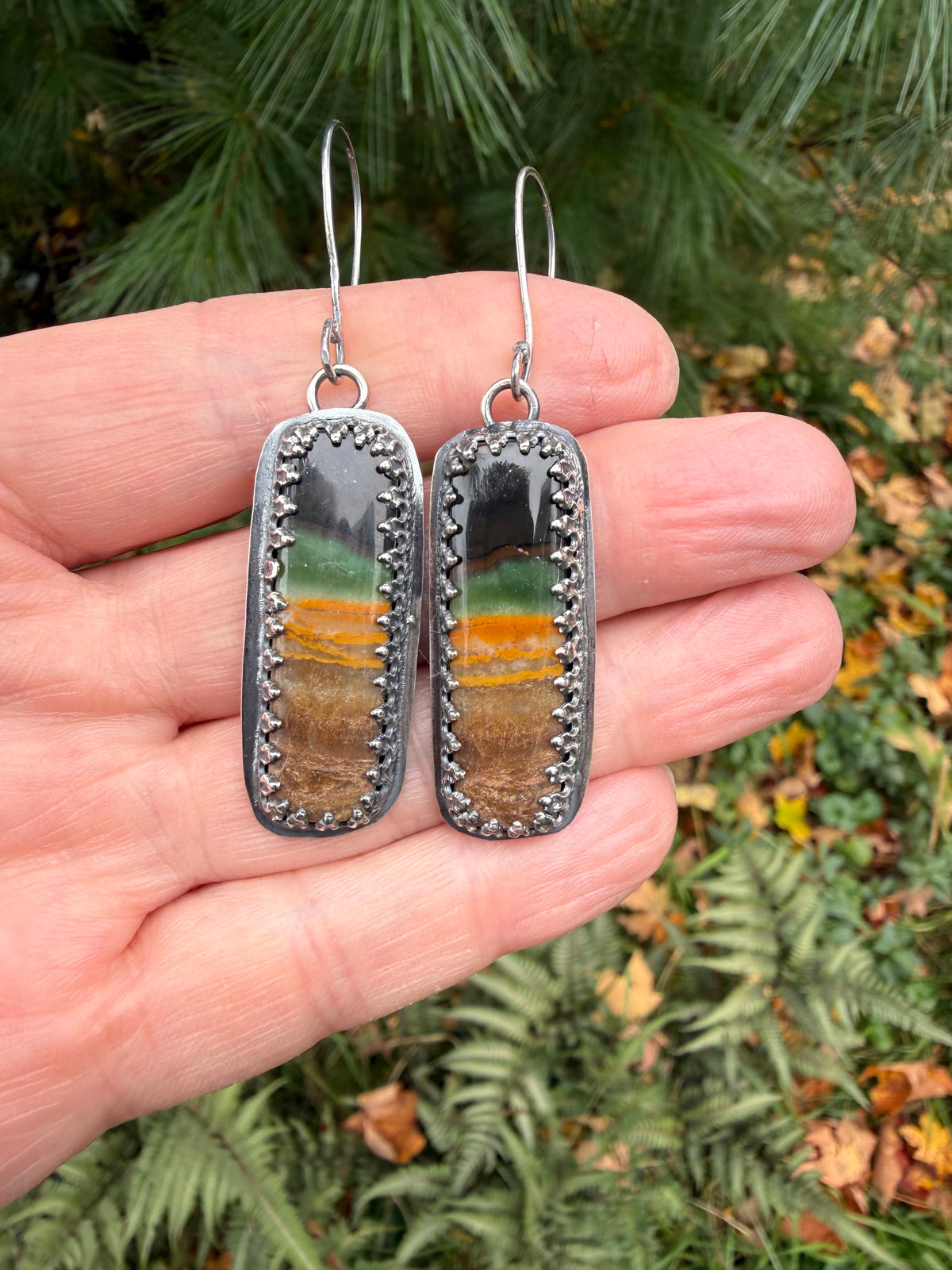 Petrified Wood Earrings