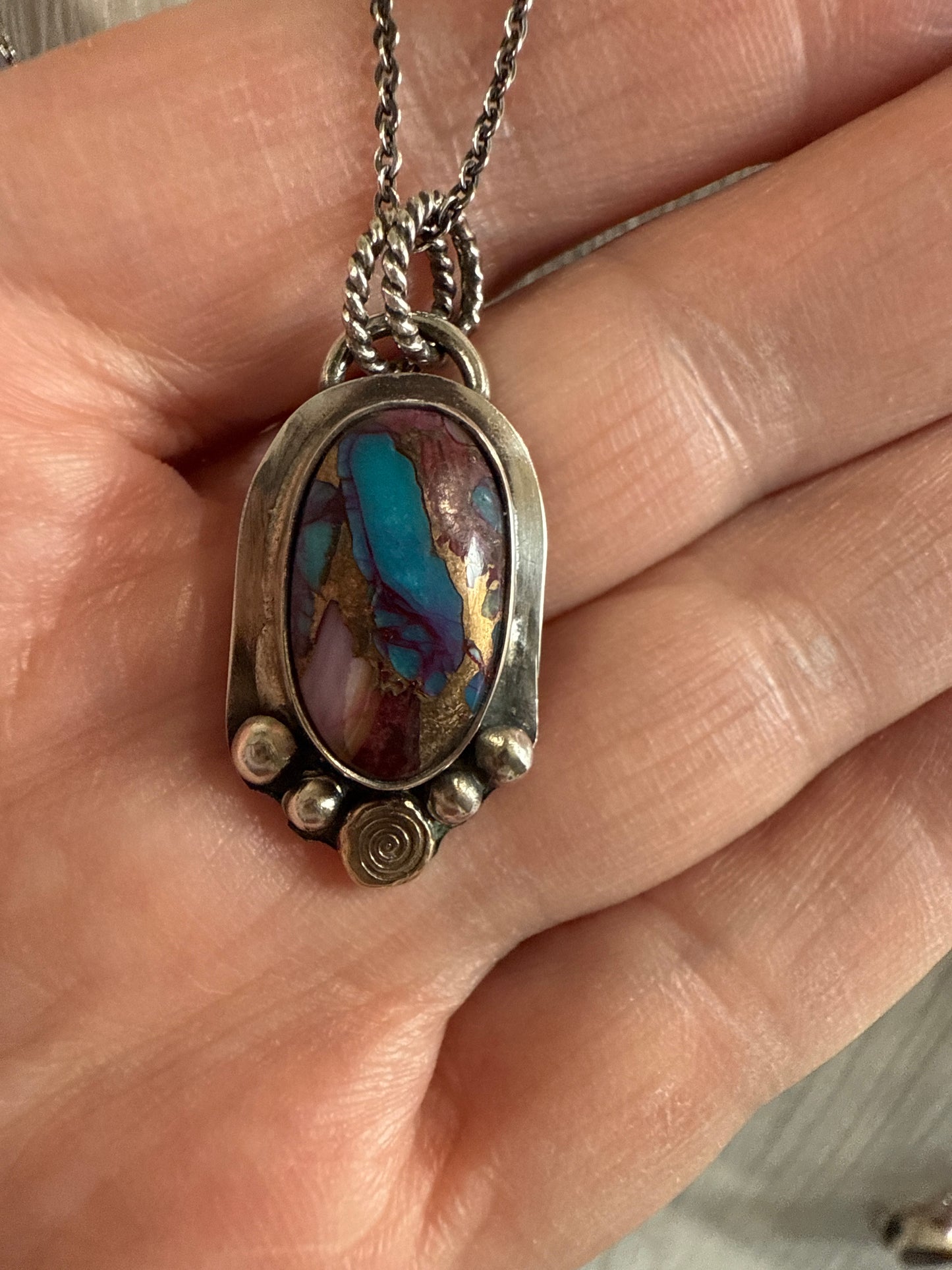 Purple Mojave Spiral Necklace