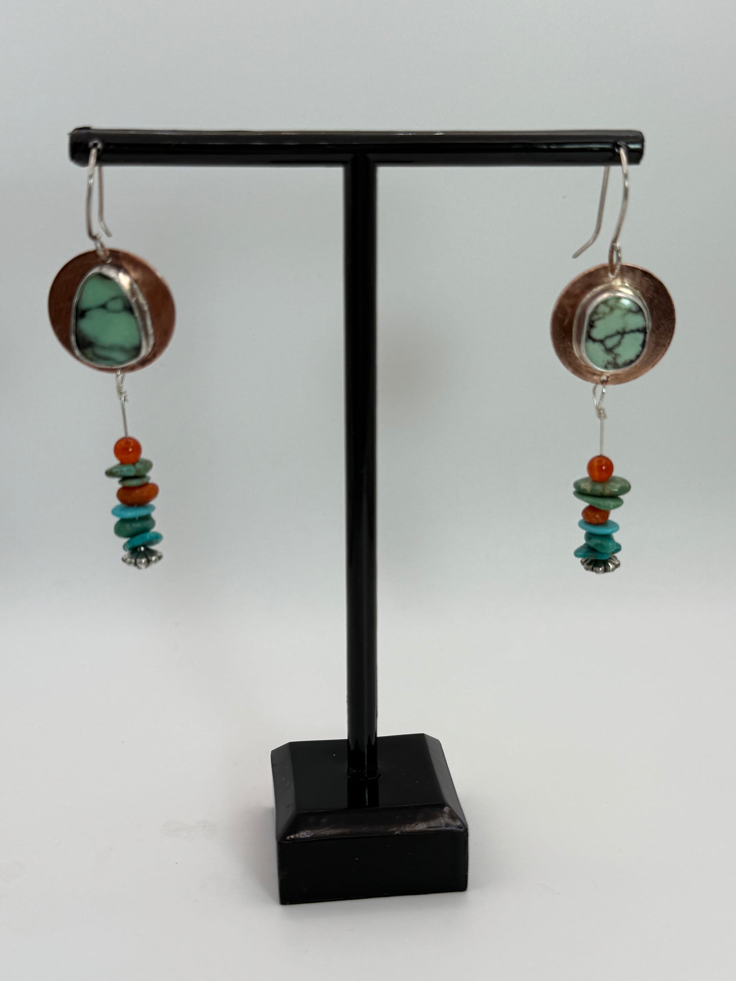 Copper and Variscite Earrings