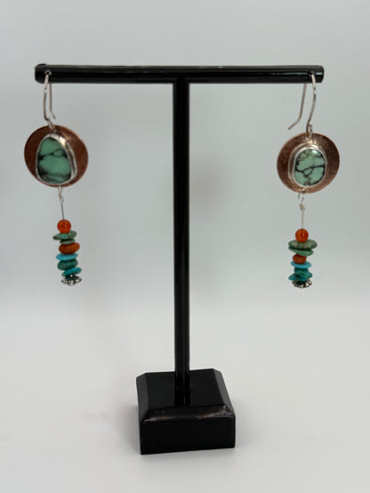 Copper and Variscite Earrings