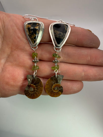 Fossil and Iron Buffalo Earrings
