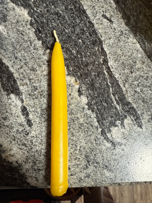 Single hand dipped beeswax candle