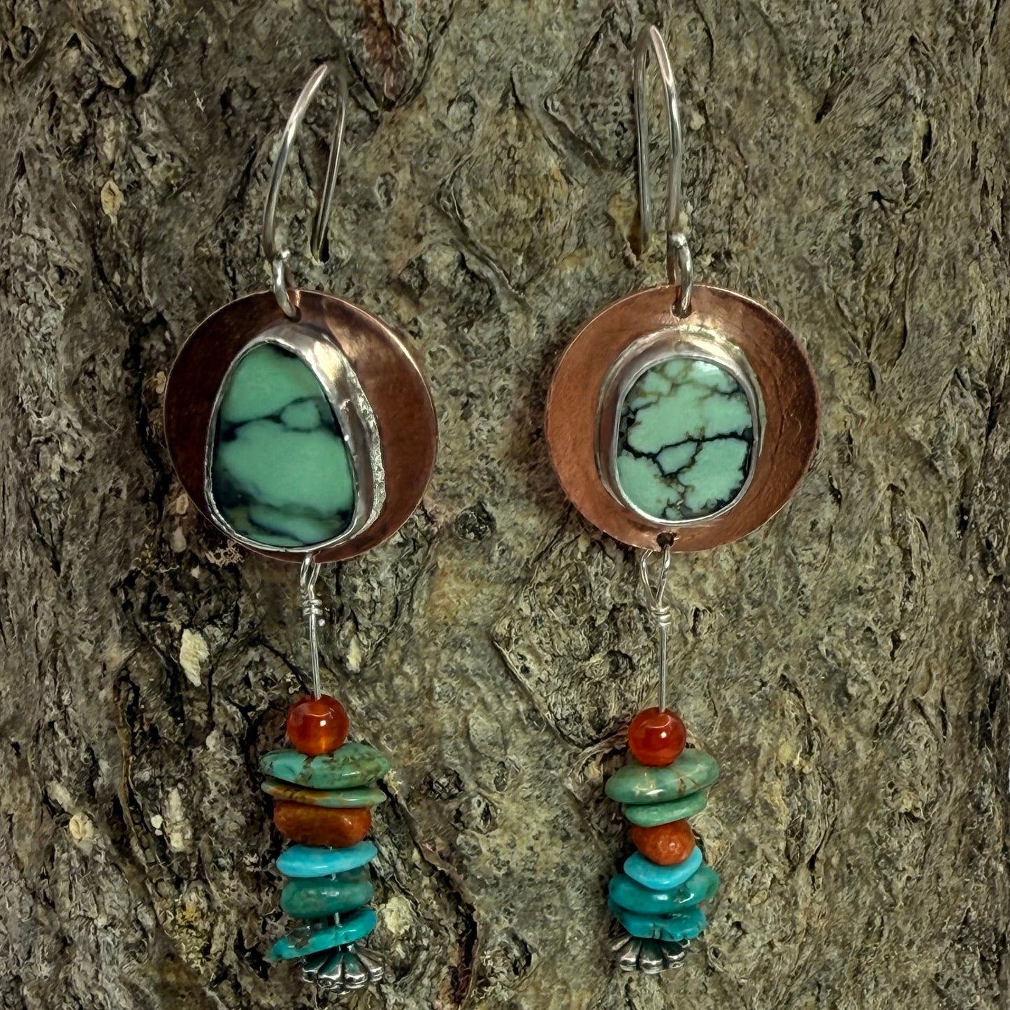 Copper and Variscite Earrings