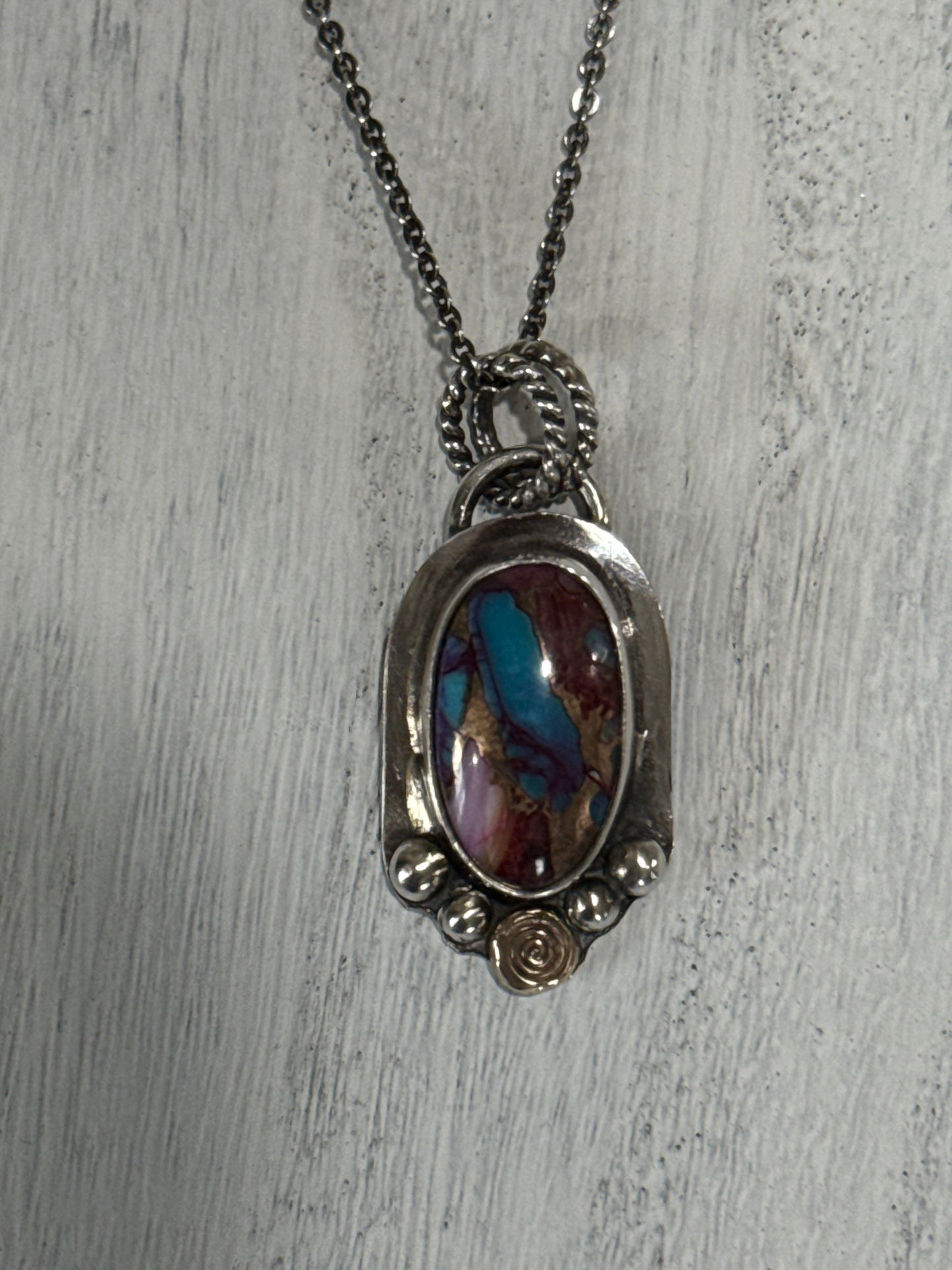 Purple Mojave Spiral Necklace