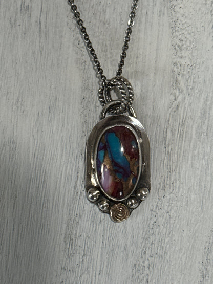 Purple Mojave Spiral Necklace