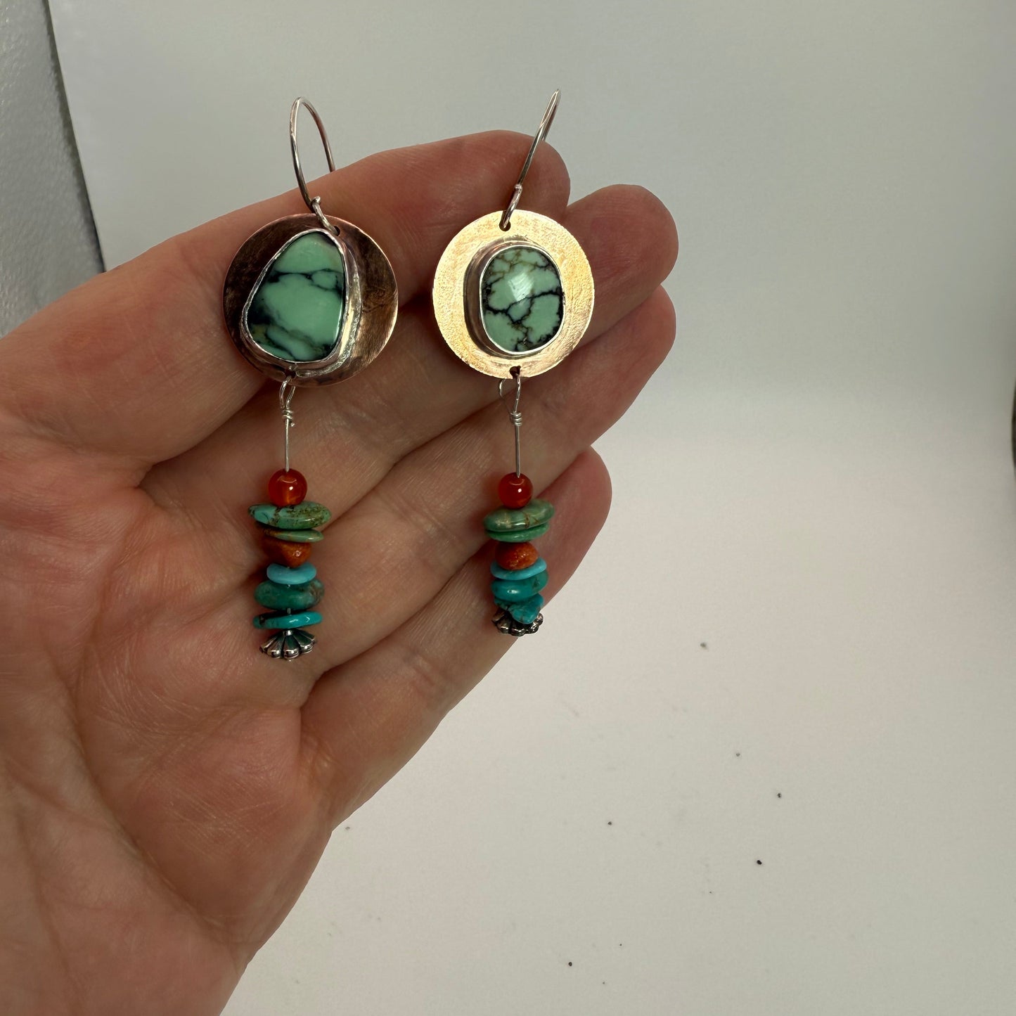 Copper and Variscite Earrings