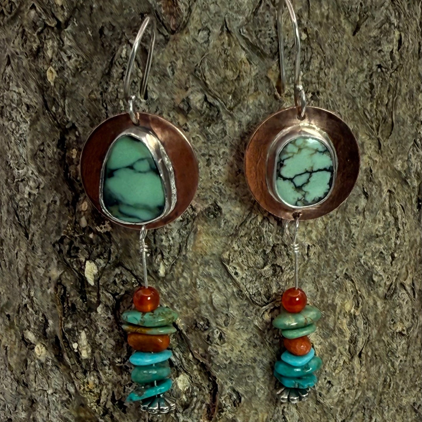 Copper and Variscite Earrings