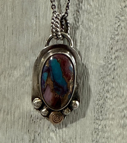 Purple Mojave Spiral Necklace