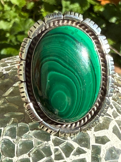 Vintage Malachite signed ring