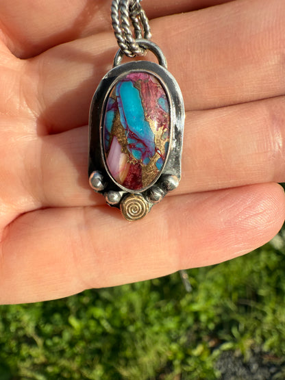 Purple Mojave Spiral Necklace