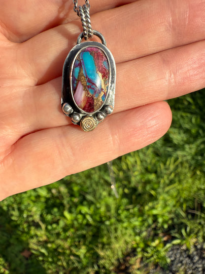 Purple Mojave Spiral Necklace