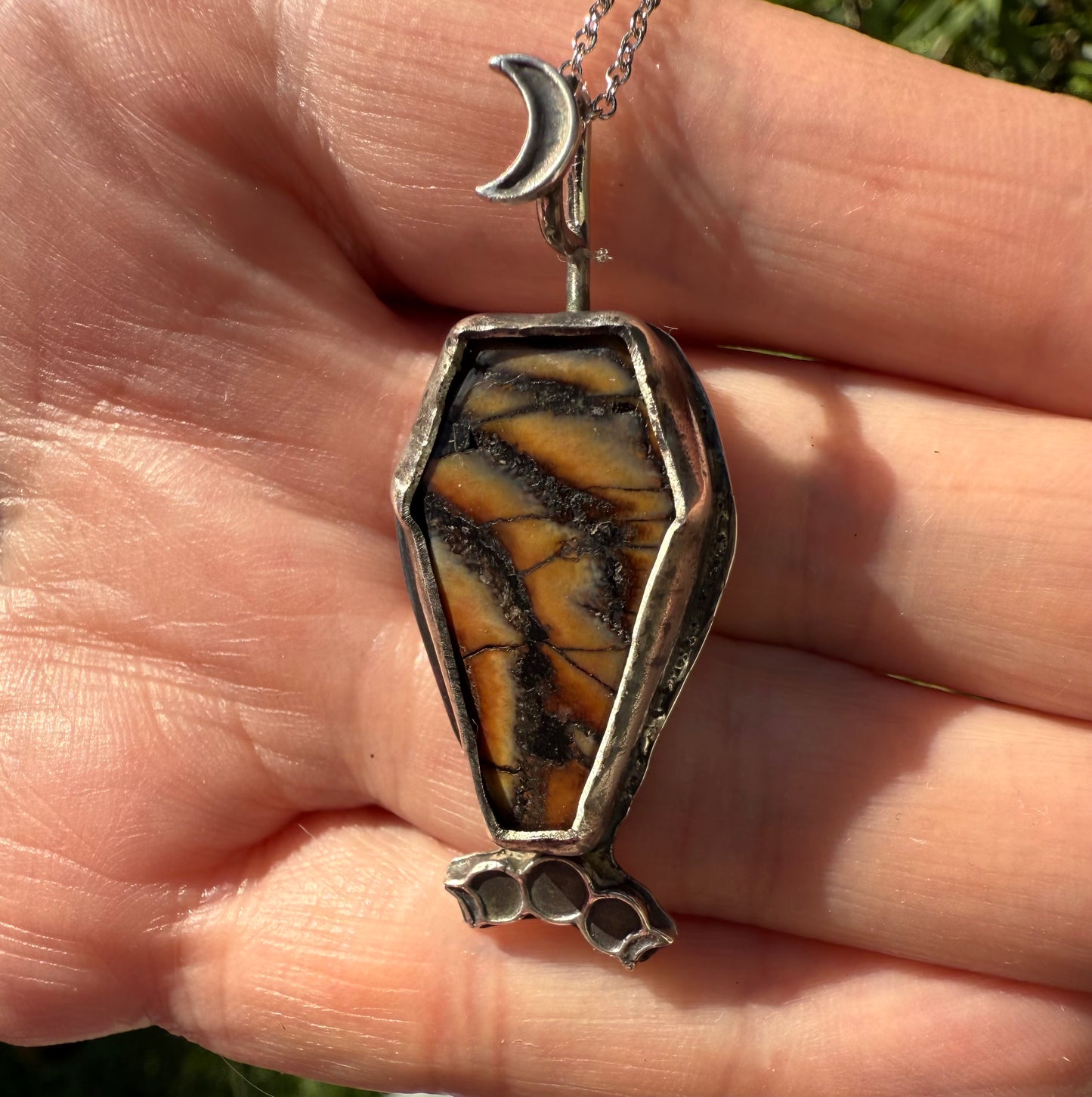 Snakeskin Wrasse Fossil Coffin Necklace