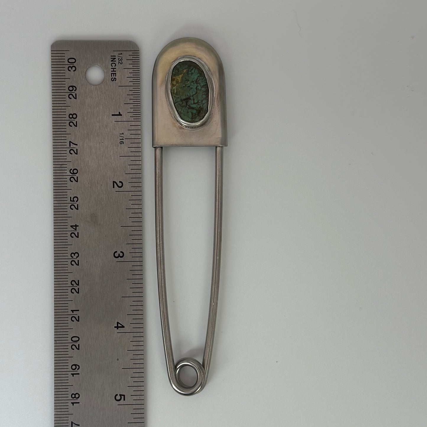 Turquoise Safety Pin Key Chain #2