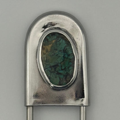 Turquoise Safety Pin Key Chain #2