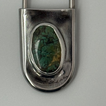 Turquoise Safety Pin Key Chain #2