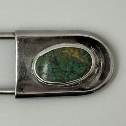 Turquoise Safety Pin Key Chain #2