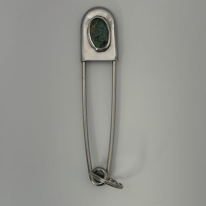 Turquoise Safety Pin Key Chain #2