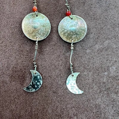 Textured Moon Earrings