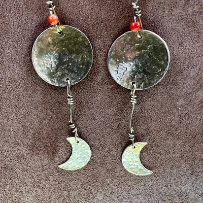 Textured Moon Earrings