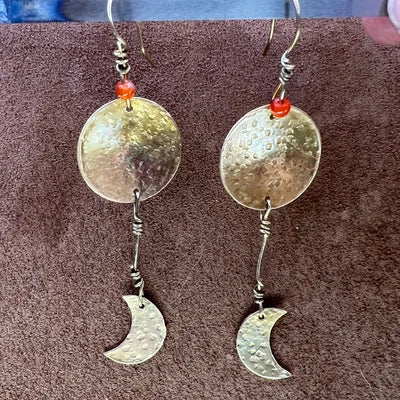 Textured Moon Earrings