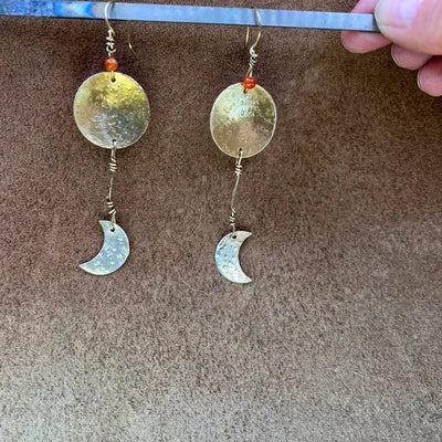 Textured Moon Earrings